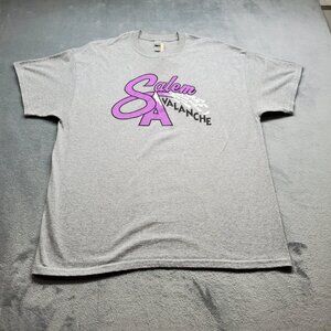 Throwback Salem Avalanche Baseball Graphic on Gray TShirt Men Sz XL Red Sox MiLB